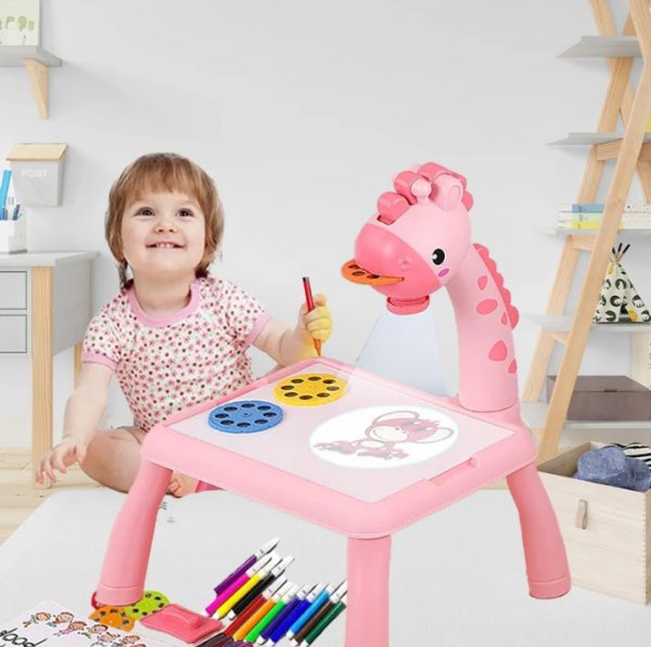 Kids Projector Painting Desk (Pink)